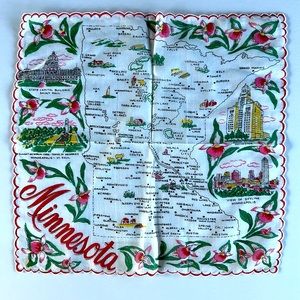 Vintage Minnesota souvenir hankie